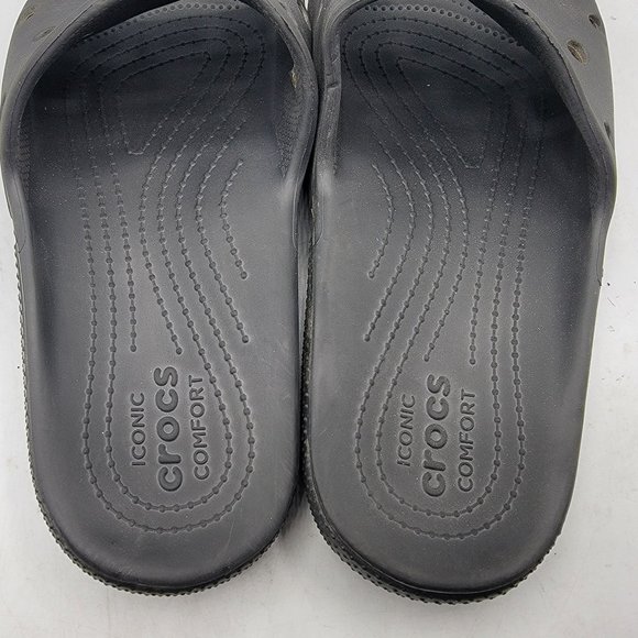 Classic Crocs Slides Mens 13 Black Sandals Shoes Iconic Comfort 206121 main image 12